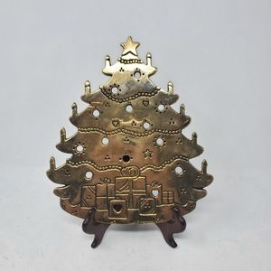 VTG Lillian Vernon Brass Christmas Tree Trivet